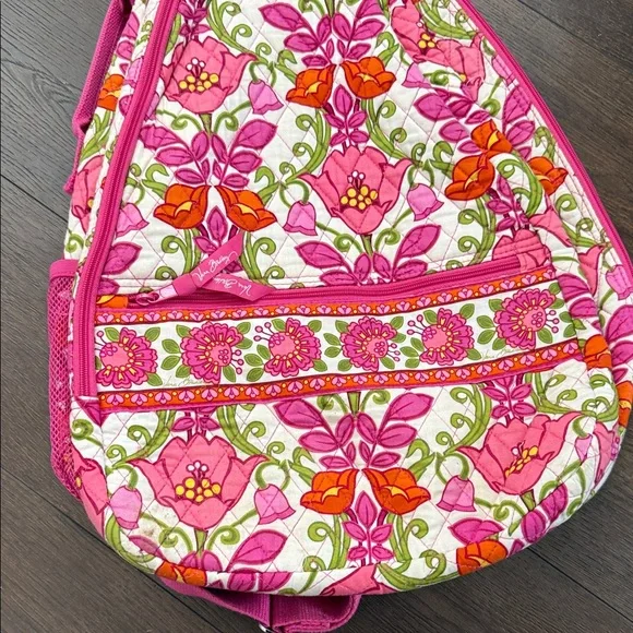 Vera Bradley Sling Tennis Backpack in Lilly Bell NWOT - Pink Floral - Picture 3 of 9